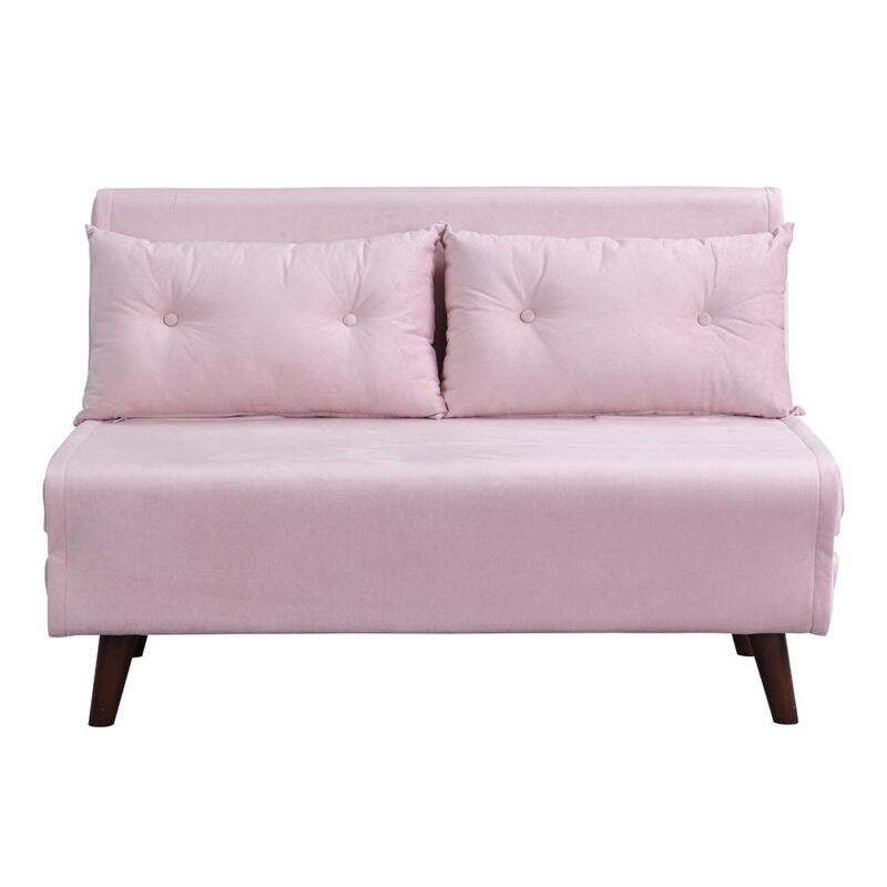 Algo Sofabed with Cushions in Pink Velvet 2 Seater - Image 6