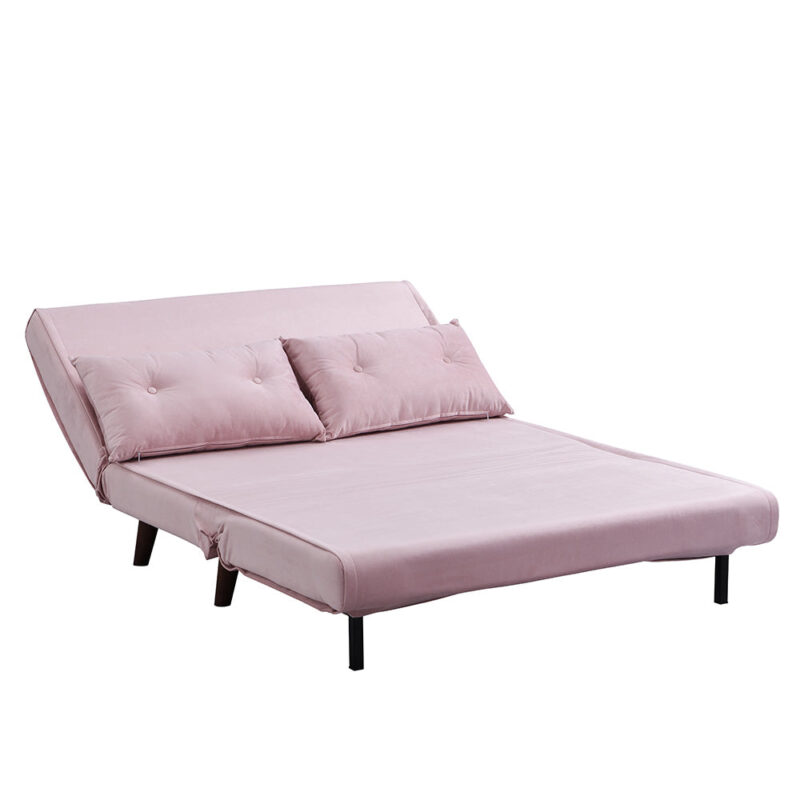 Algo Sofabed with Cushions in Pink Velvet 2 Seater - Image 9