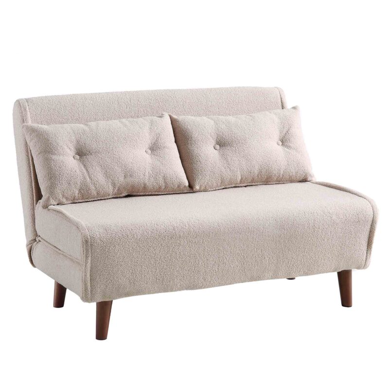 Algo Sofabed with Cushions in Taupe Teddy Fabric 2 Seater - Image 6