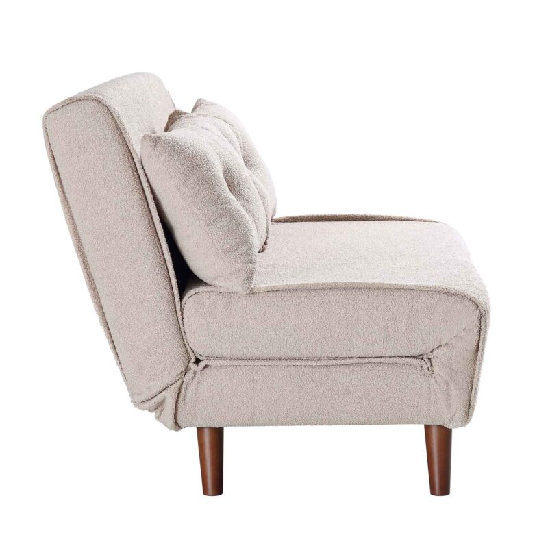 Algo Sofabed with Cushions in Taupe Teddy Fabric 2 Seater - Image 8