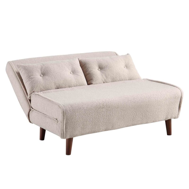 Algo Sofabed with Cushions in Taupe Teddy Fabric 2 Seater - Image 9