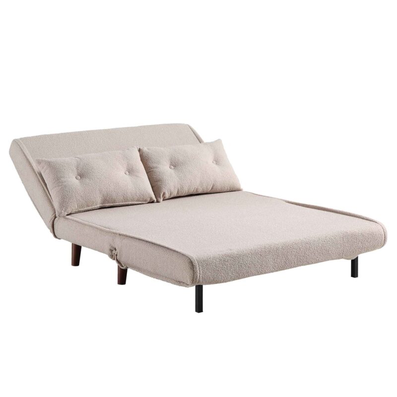 Algo Sofabed with Cushions in Taupe Teddy Fabric 2 Seater - Image 10