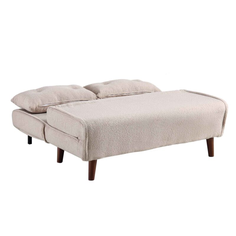 Algo Sofabed with Cushions in Taupe Teddy Fabric 2 Seater - Image 12