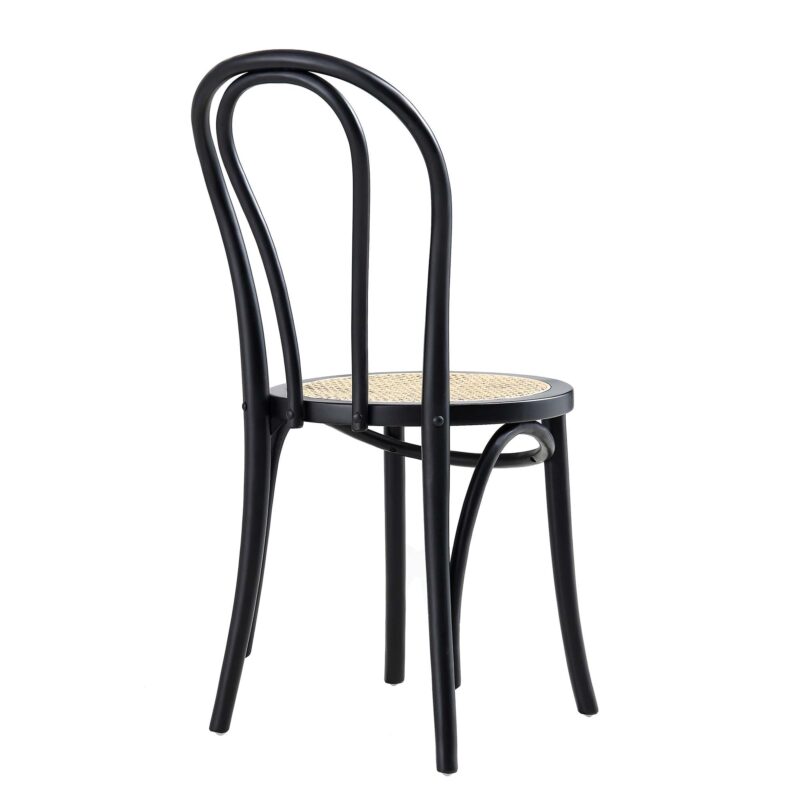 Camille Elm Wood and Rattan Bentwood Dining Chair, Black - Image 7