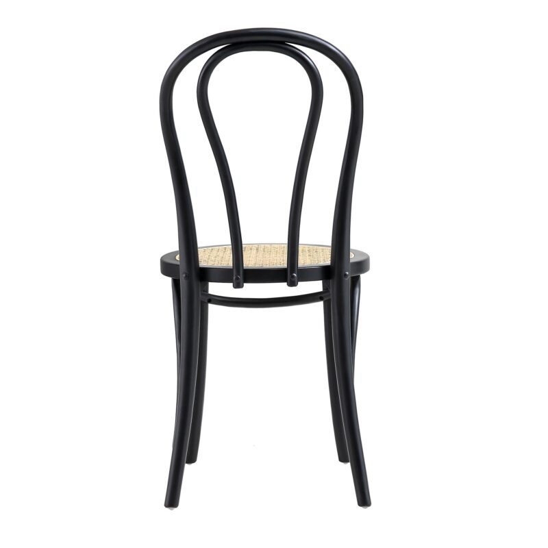 Camille Elm Wood and Rattan Bentwood Dining Chair, Black - Image 8