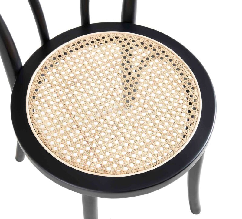 Camille Elm Wood and Rattan Bentwood Dining Chair, Black - Image 9