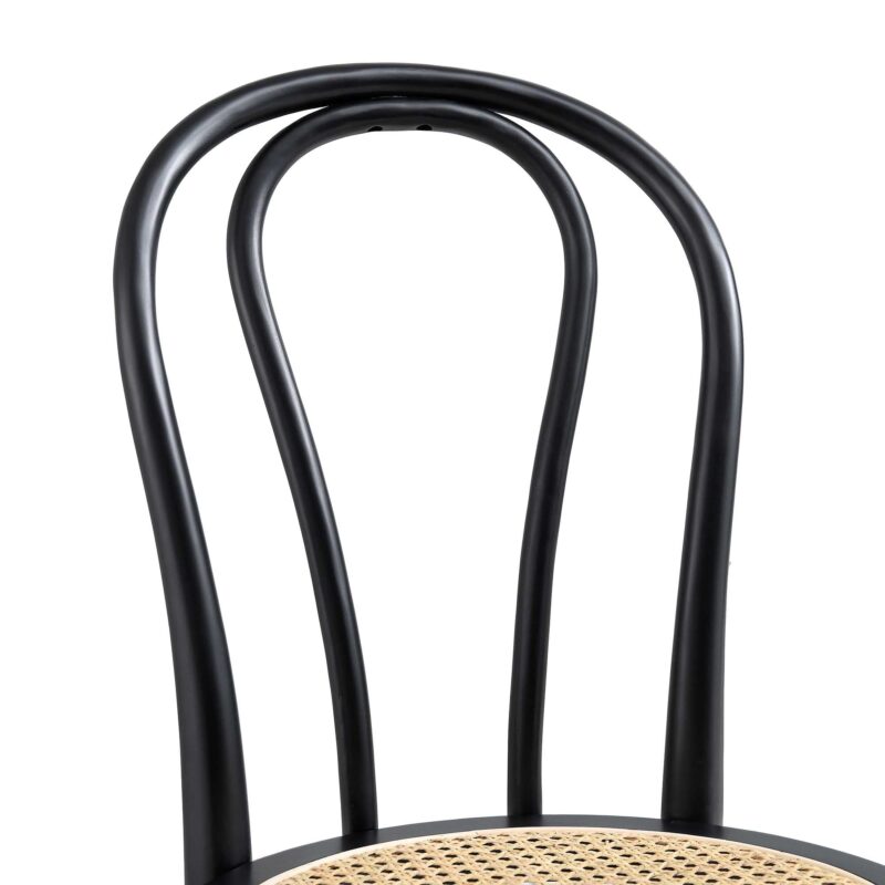 Camille Elm Wood and Rattan Bentwood Dining Chair, Black - Image 10