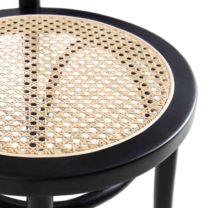 Camille Elm Wood and Rattan Bentwood Dining Chair, Black - Image 11