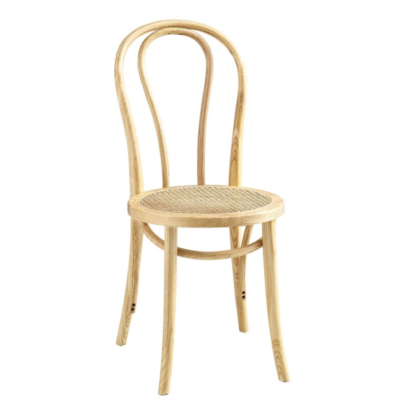 Camille Elm Wood and Rattan Bentwood Dining Chair, Natural - Image 2