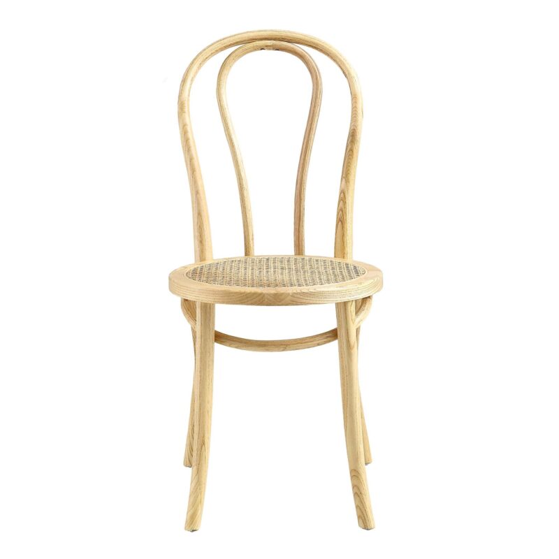 Camille Elm Wood and Rattan Bentwood Dining Chair, Natural - Image 3