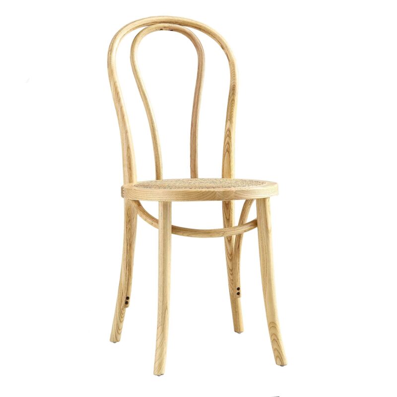Camille Elm Wood and Rattan Bentwood Dining Chair, Natural - Image 5