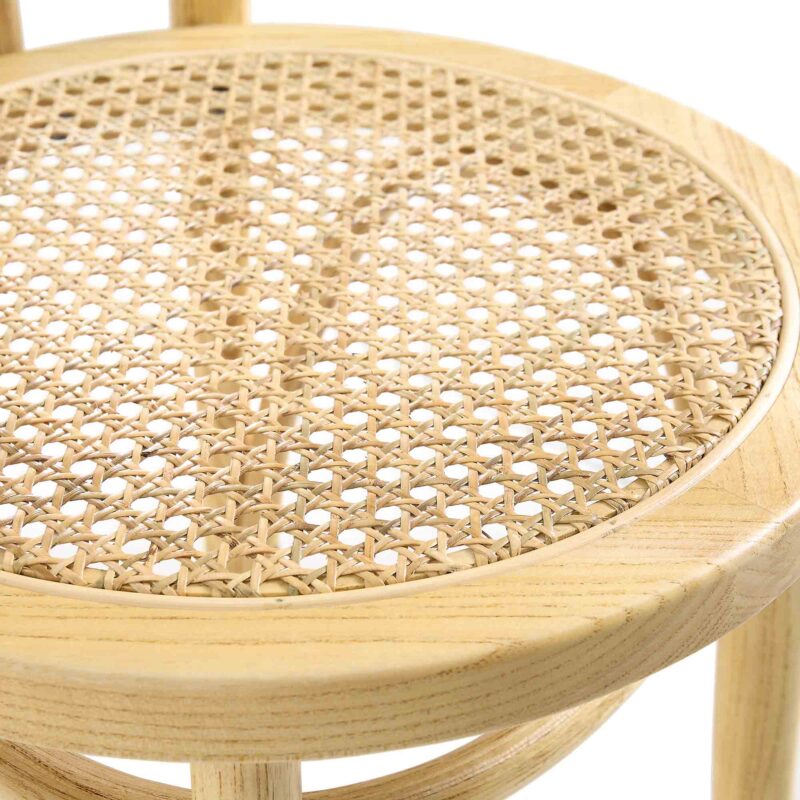Camille Elm Wood and Rattan Bentwood Dining Chair, Natural - Image 11
