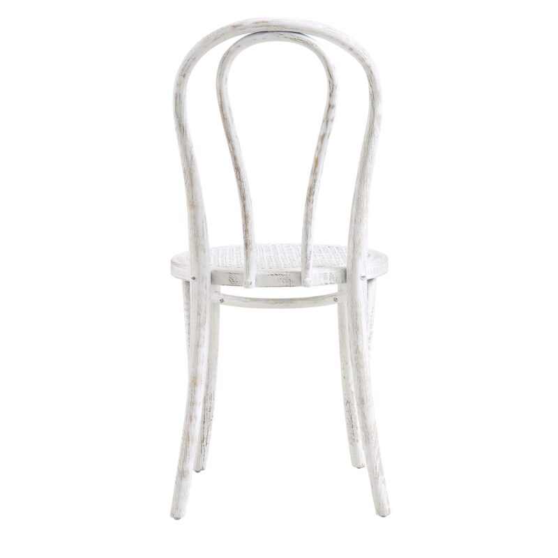 Camille Elm Wood and Rattan Bentwood Dining Chair, Distressed White - Image 8