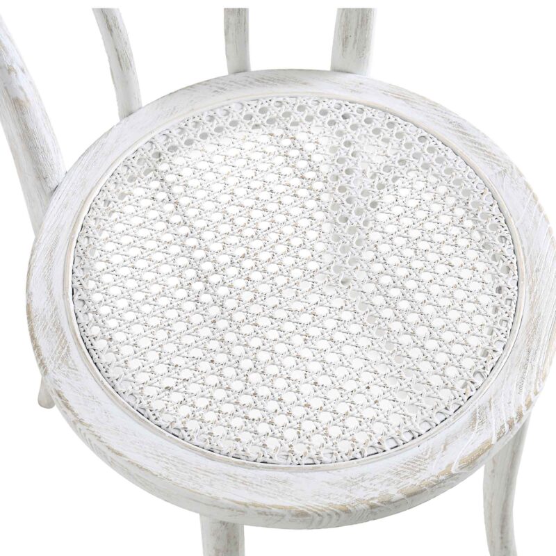 Camille Elm Wood and Rattan Bentwood Dining Chair, Distressed White - Image 9