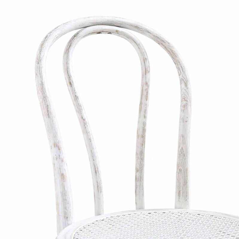 Camille Elm Wood and Rattan Bentwood Dining Chair, Distressed White - Image 10