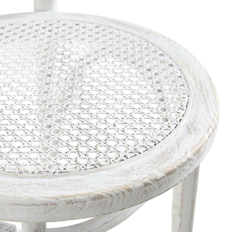 Camille Elm Wood and Rattan Bentwood Dining Chair, Distressed White - Image 11