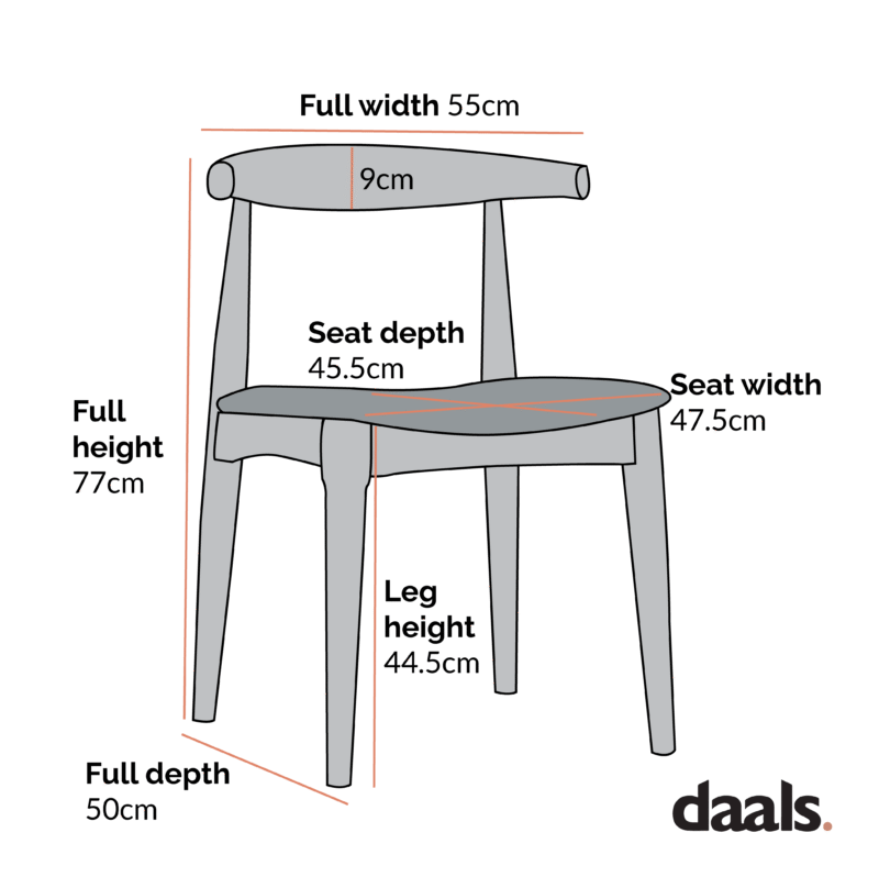 Arley Set of 2 Beech Wood Dining Chairs, Walnut and Black - Image 3