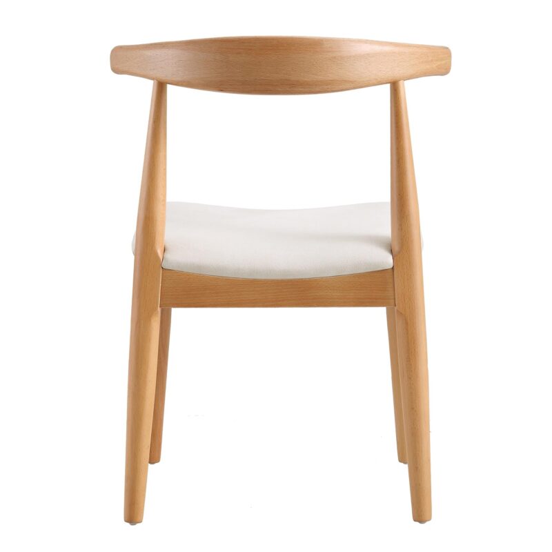 Arley Set of 2 Beech Wood Dining Chairs, Natural and Beige - Image 8