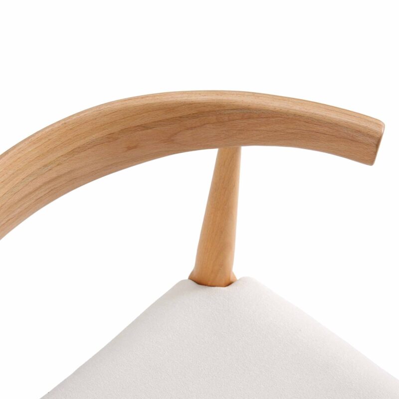 Arley Set of 2 Beech Wood Dining Chairs, Natural and Beige - Image 9