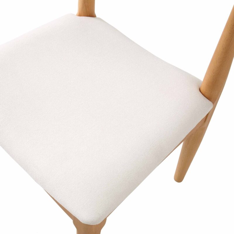 Arley Set of 2 Beech Wood Dining Chairs, Natural and Beige - Image 10