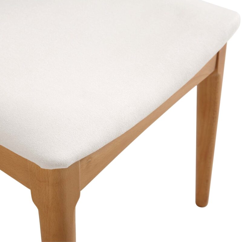 Arley Set of 2 Beech Wood Dining Chairs, Natural and Beige - Image 11