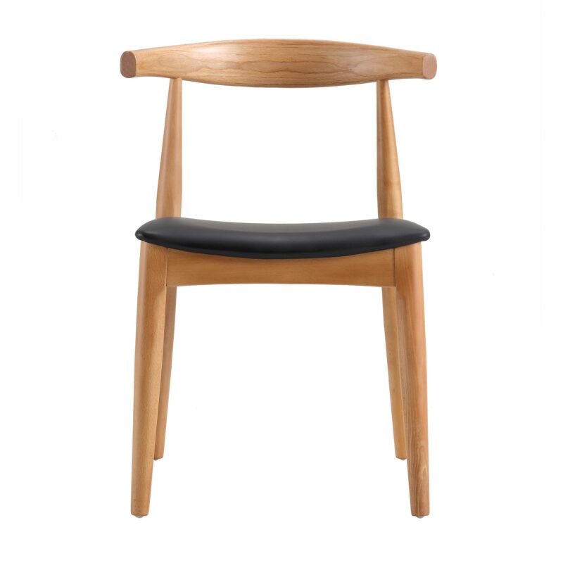 Arley Set of 2 Beech Wood Dining Chairs, Natural and Black - Image 6
