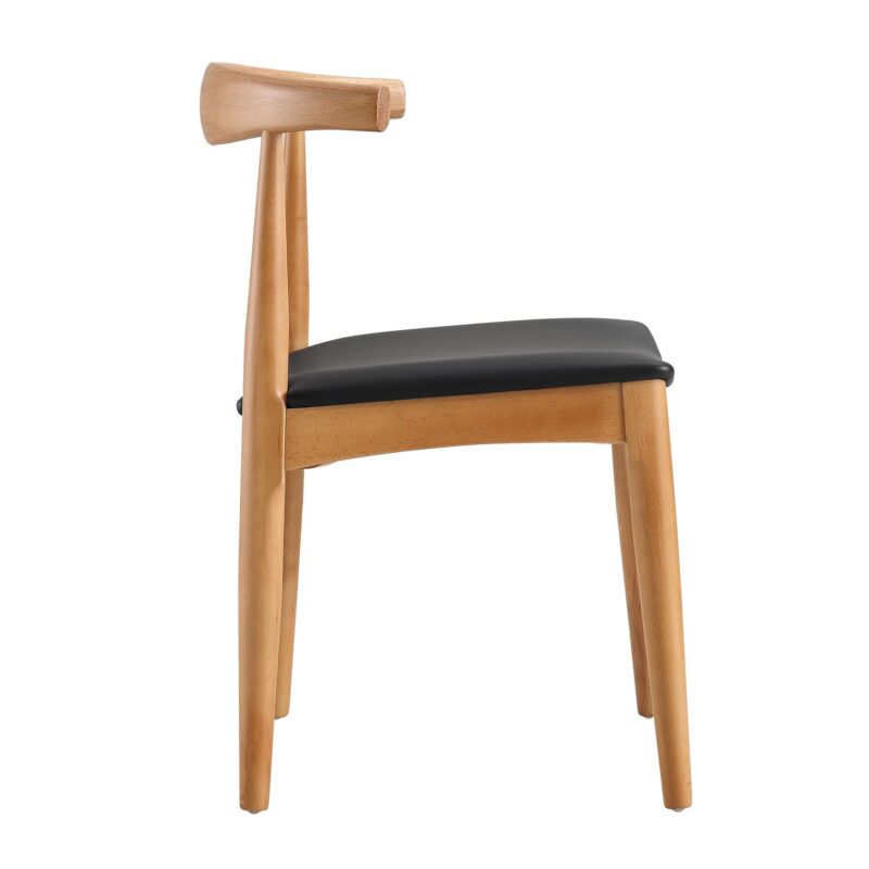 Arley Set of 2 Beech Wood Dining Chairs, Natural and Black - Image 7