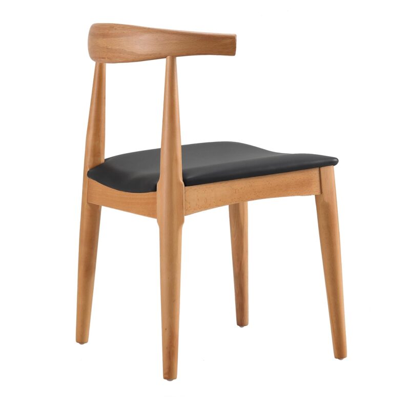 Arley Set of 2 Beech Wood Dining Chairs, Natural and Black - Image 8