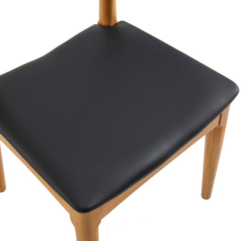 Arley Set of 2 Beech Wood Dining Chairs, Natural and Black - Image 11