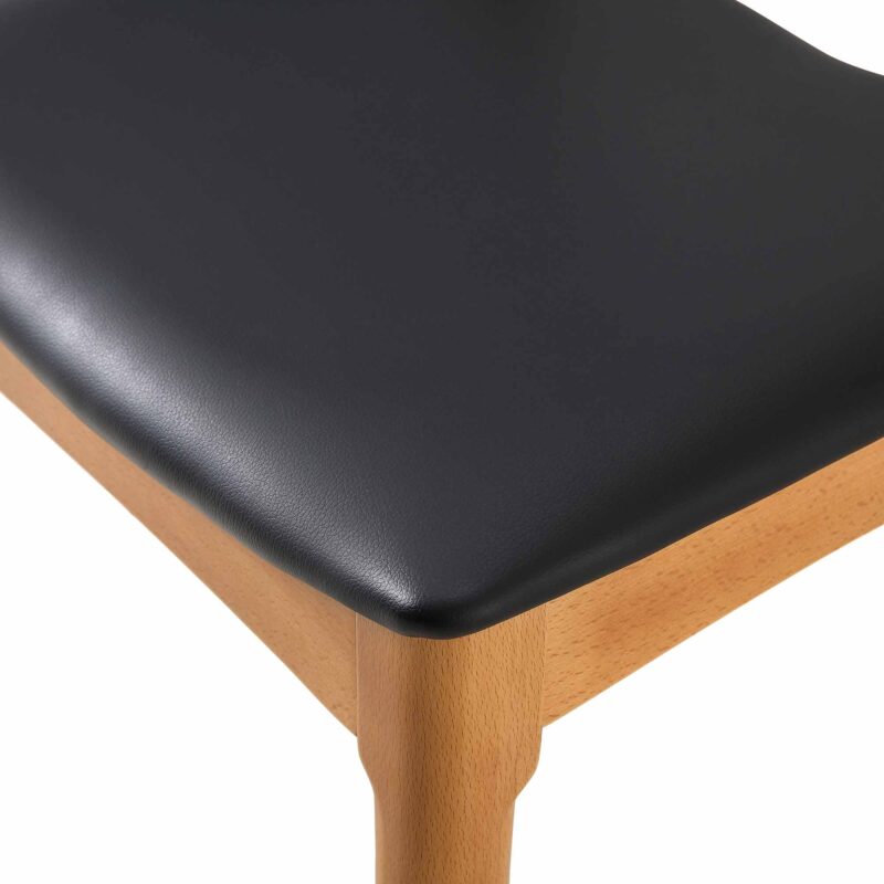 Arley Set of 2 Beech Wood Dining Chairs, Natural and Black - Image 12