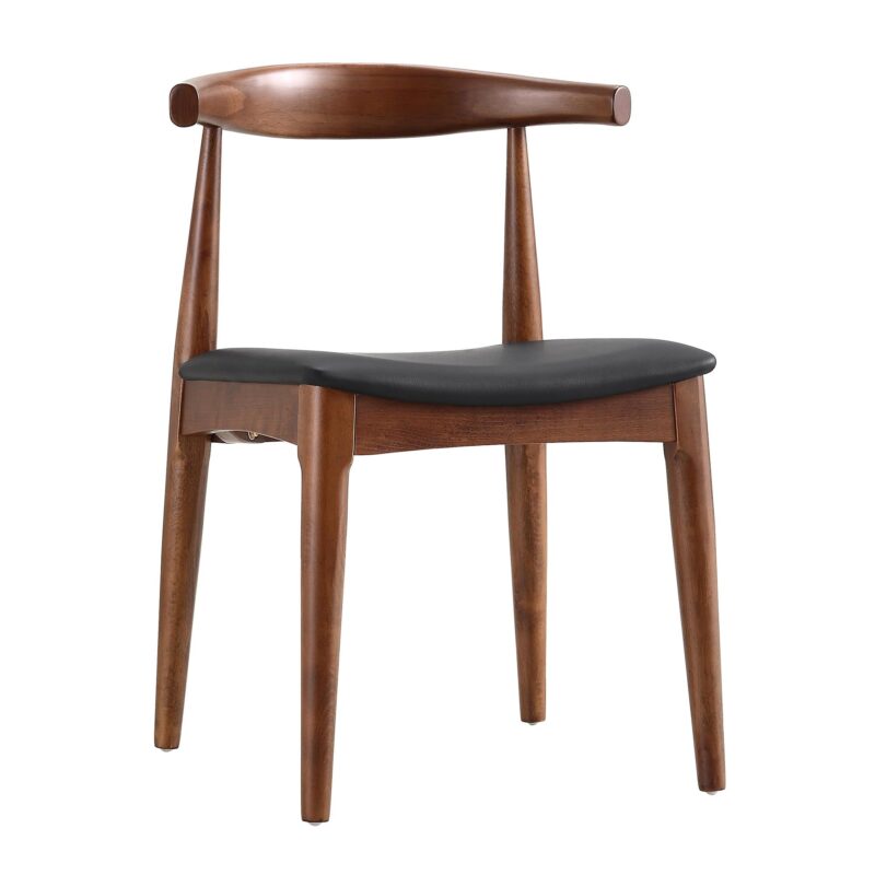Arley Set of 2 Beech Wood Dining Chairs, Walnut and Black - Image 5
