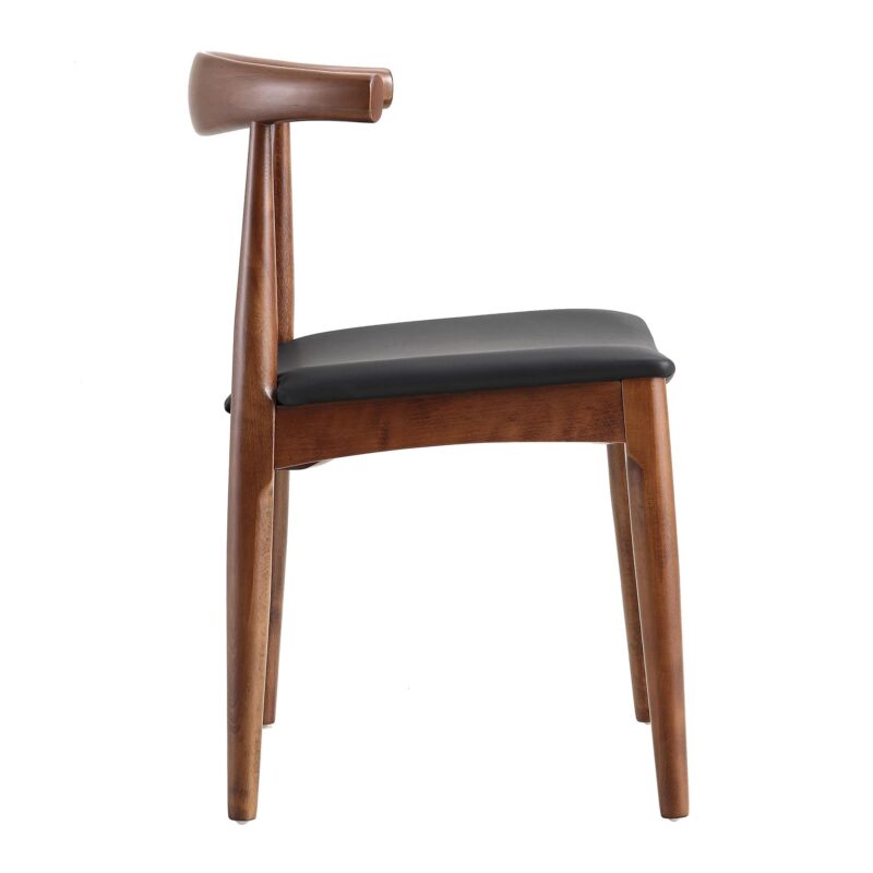 Arley Set of 2 Beech Wood Dining Chairs, Walnut and Black - Image 7