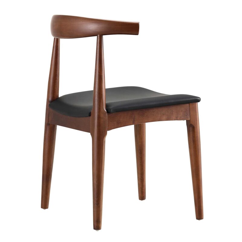 Arley Set of 2 Beech Wood Dining Chairs, Walnut and Black - Image 8