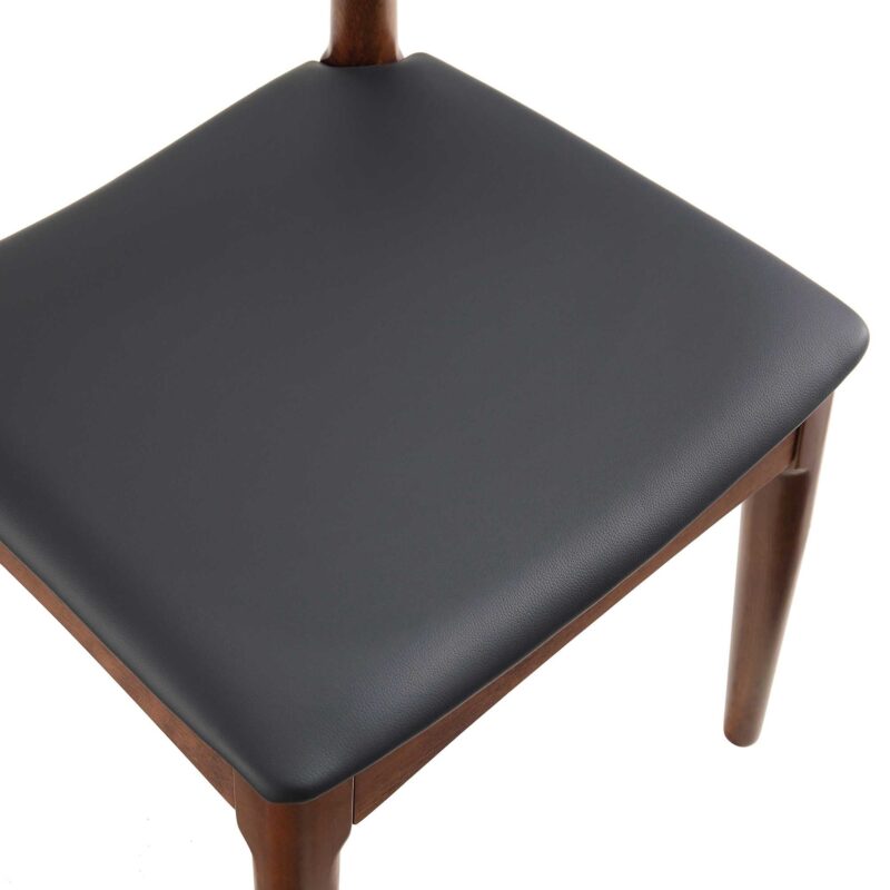 Arley Set of 2 Beech Wood Dining Chairs, Walnut and Black - Image 11