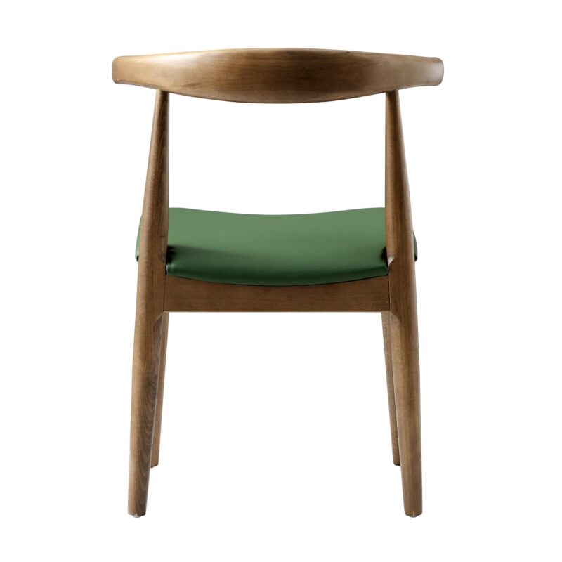 Arley Set of 2 Beech Wood Dining Chairs, Light Walnut and Olive Green - Image 7