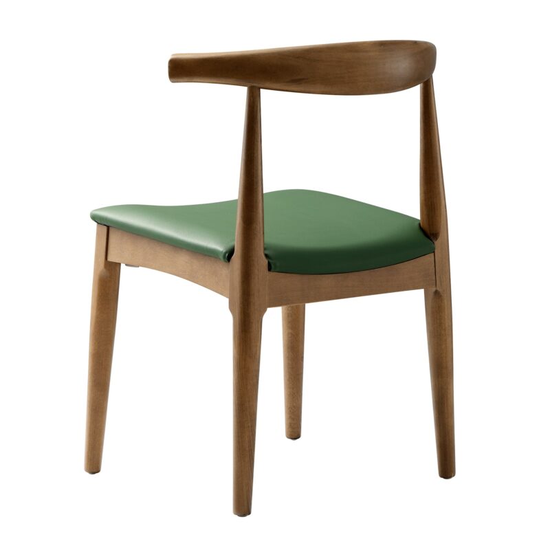 Arley Set of 2 Beech Wood Dining Chairs, Light Walnut and Olive Green - Image 8