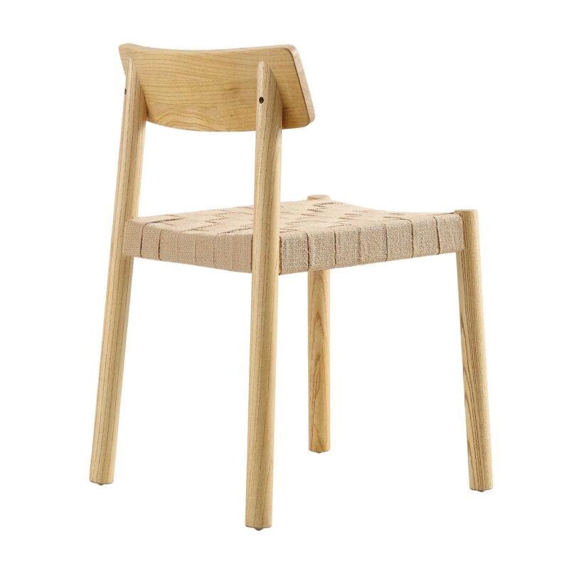 Ditton Set of 2 Elm Wood and Jute Dining Chairs, Natural - Image 7