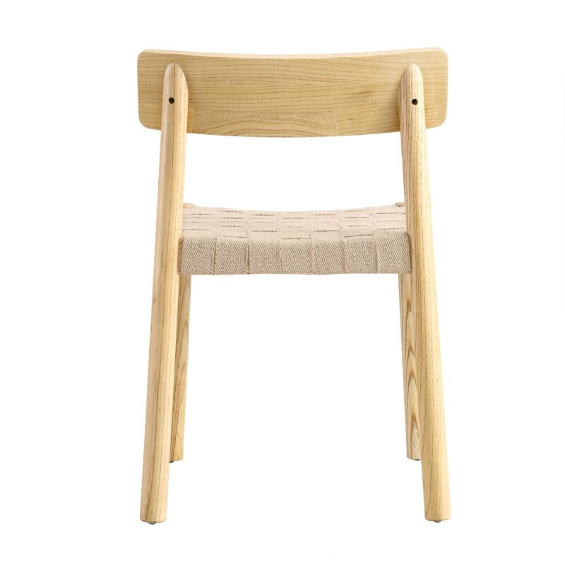 Ditton Set of 2 Elm Wood and Jute Dining Chairs, Natural - Image 8