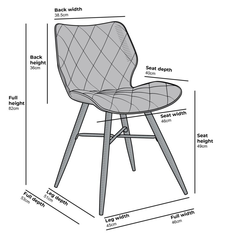 Set of 2 Cosford Diamond Stitch Dining Chairs (Vintage Tan Leather Effect Fabric) - Image 6