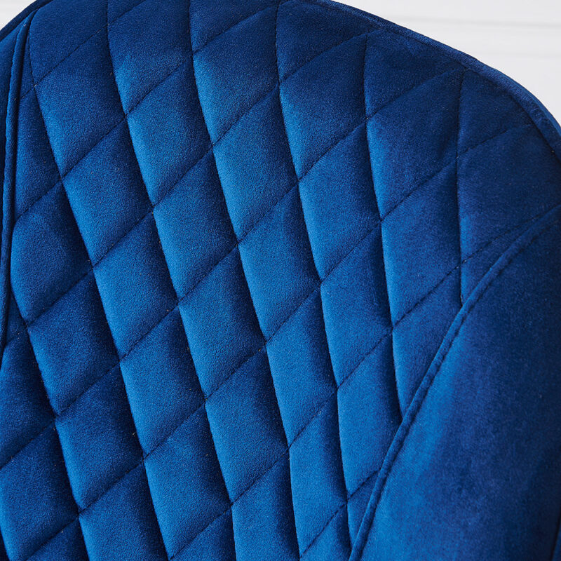 Set of 2 Cosford Diamond Stitch Dining Chairs (Blue Velvet) - Image 3