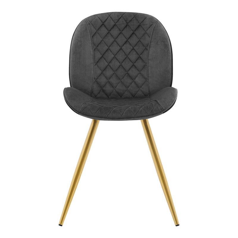 Set of 2 Cosford Diamond Stitch Dining Chairs (Grey Velvet) - Image 4