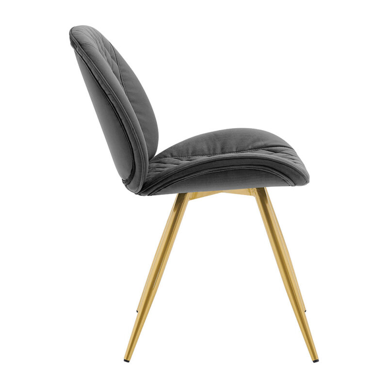 Set of 2 Cosford Diamond Stitch Dining Chairs (Grey Velvet) - Image 7