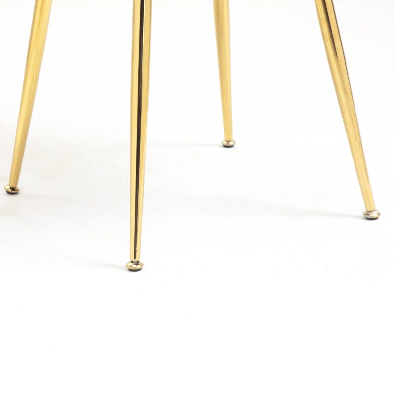 Milverton Pair of 2 Velvet Dining Chairs with Golden Chrome Legs (Teal) - Image 12
