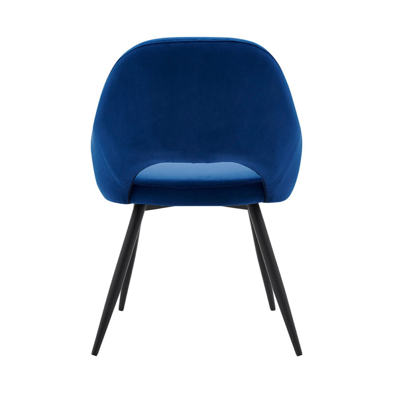 Belvoir Velvet Dining Chair with Metal Legs (Blue Velvet) - Image 8