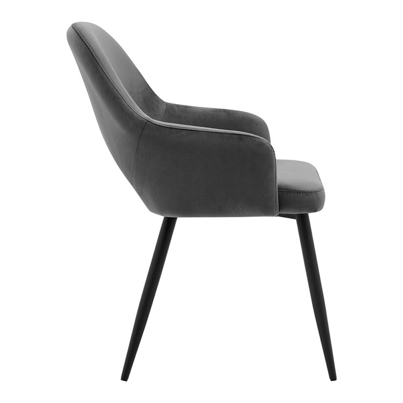 Belvoir Velvet Dining Chair with Metal Legs (Grey Velvet) - Image 7
