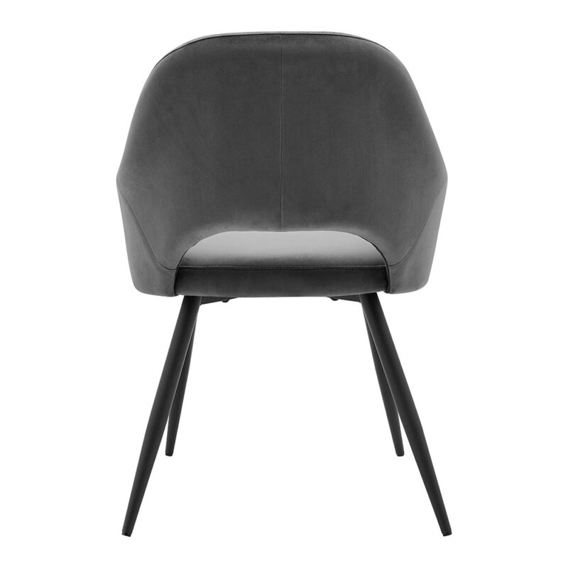 Belvoir Velvet Dining Chair with Metal Legs (Grey Velvet) - Image 8