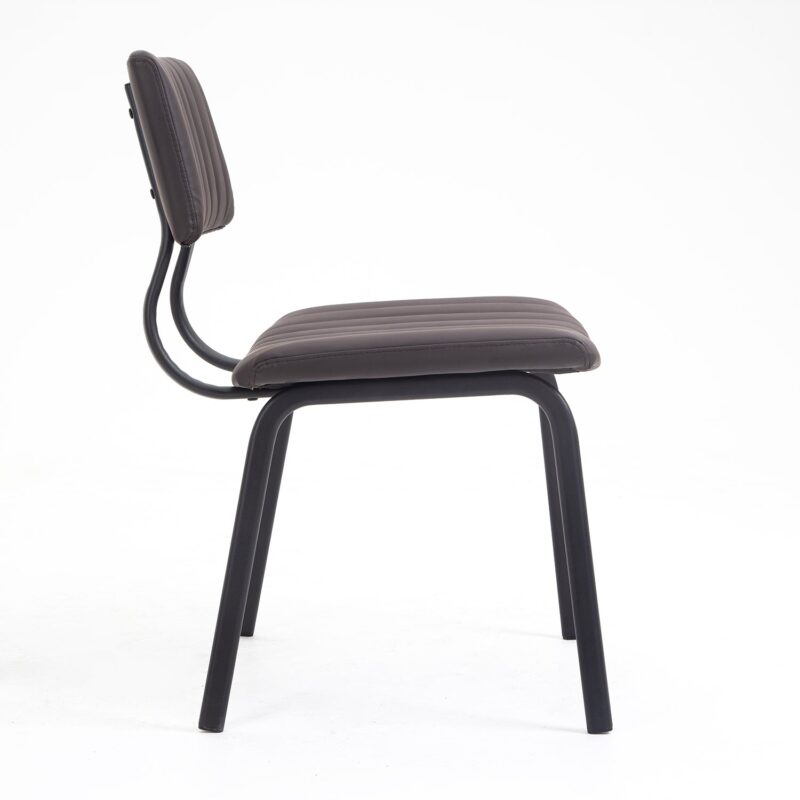 Charlecote Set of 2 Fluted Dining Chairs (Dark Brown PU) - Image 7
