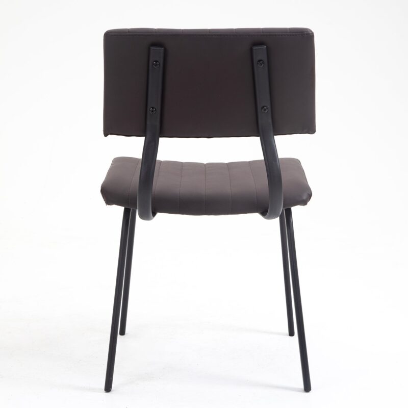 Charlecote Set of 2 Fluted Dining Chairs (Dark Brown PU) - Image 9