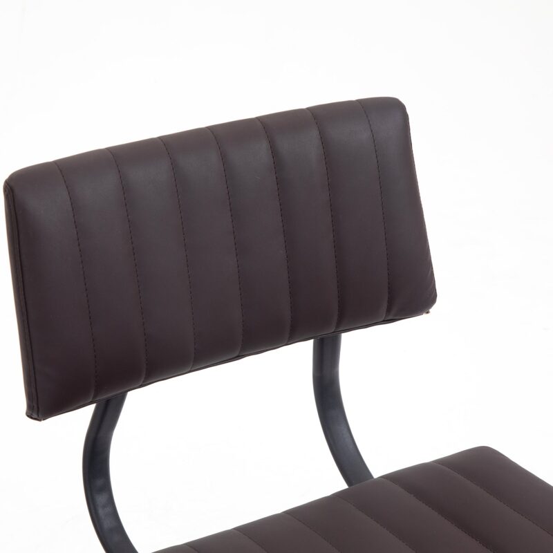 Charlecote Set of 2 Fluted Dining Chairs (Dark Brown PU) - Image 10
