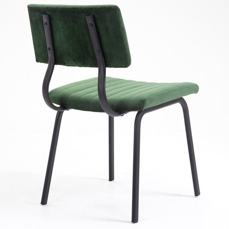 Charlecote Set of 2 Fluted Dining Chairs (Dark Green Velvet) - Image 7
